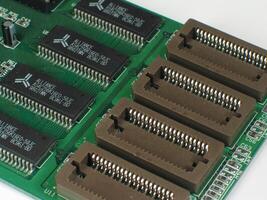 Computer parts close view. Circuit board photo