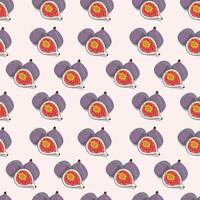 pattern is seamless with whole figs in the section. illustration drawn by hand. Design for wrapping paper, cover, background, print. vector