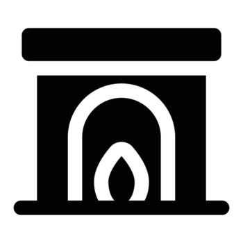 Simple Fireplace glyph icon. The icon can be used for websites, print templates, presentation templates, illustrations, etc vector