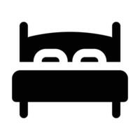 Simple Double Bed glyph icon. The icon can be used for websites, print templates, presentation templates, illustrations, etc vector