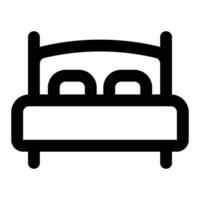 Simple Double Bed icon. The icon can be used for websites, print templates, presentation templates, illustrations, etc vector