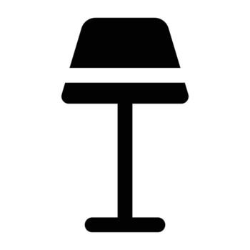 Simple Standing Lamp glyph icon. The icon can be used for websites, print templates, presentation templates, illustrations, etc vector