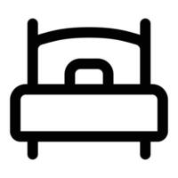 Simple Single Bed icon. The icon can be used for websites, print templates, presentation templates, illustrations, etc vector