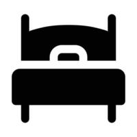 Simple Single Bed glyph icon. The icon can be used for websites, print templates, presentation templates, illustrations, etc vector
