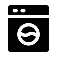 Simple Washing Machine glyph icon. The icon can be used for websites, print templates, presentation templates, illustrations, etc vector
