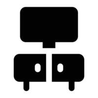 Simple Tv Stand glyph icon. The icon can be used for websites, print templates, presentation templates, illustrations, etc vector