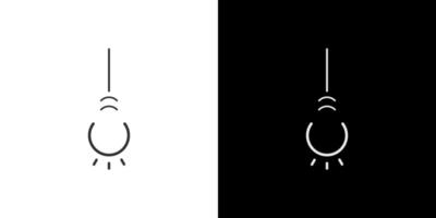 Hanging lamp icon logo , thin line bulb lightbulb light logo vector
