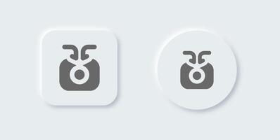 Contribute solid icon in neomorphic design style. Support signs illustration. vector