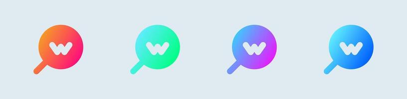 Keyword solid icon in gradient colors. Optimization signs illustration. vector