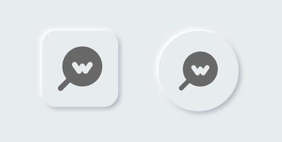 Keyword solid icon in neomorphic design style. Optimization signs illustration. vector