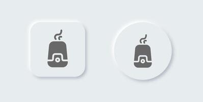 Humidifier solid icon in neomorphic design style. Vapour signs illustration. vector