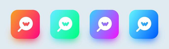 Keyword solid icon in square gradient colors. Optimization signs illustration. vector