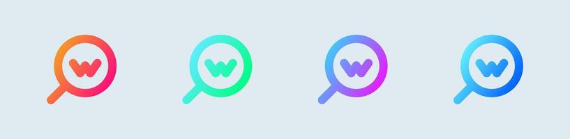 Keyword line icon in gradient colors. Optimization signs illustration. vector