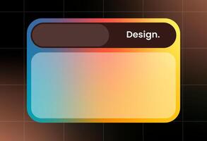 Futuristic design element in gradient colors. Pop up interface element. vector