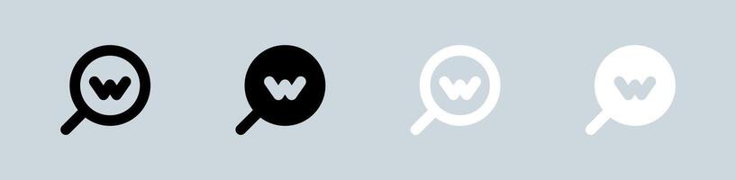 Keyword icon set in black and white. Optimization signs illustration. vector