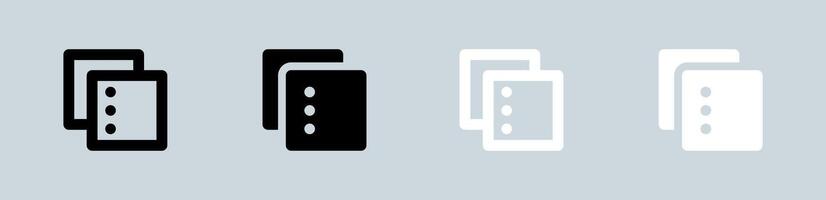 Option icon set in black and white. Application signs illustration. vector