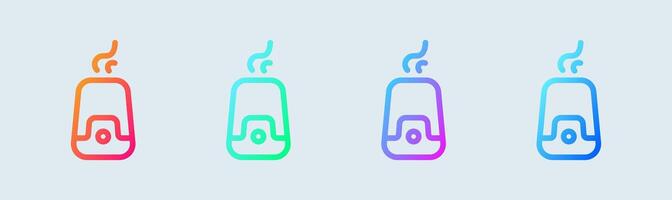 Humidifier line icon in gradient colors. Vapour signs illustration. vector