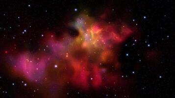 Space background with realistic nebula and shining stars. Magic colorful galaxy with stardust vector