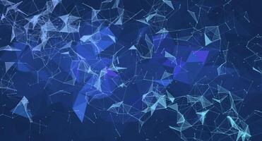 Abstract digital technology background with polygonal shapes, connecting dots and lines vector