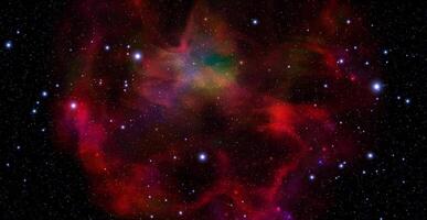 Space background with realistic nebula and shining stars. Magic colorful galaxy with stardust vector