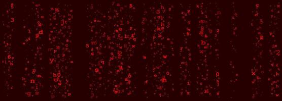Digital Binary Code on Dark Red Background. Data Breach vector