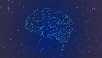 Human brain visualization. Futuristic Artificial intelligence concept. Cyber mind aesthetic design vector