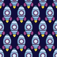 Seamless pattern of spaceships vector