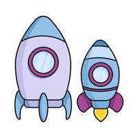 A set of two different space rockets vector