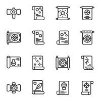 Magic Scroll icon set. Includes eye, harry potter, magic spell, mystery, retro, reading, and More. Outline icons collection. vector
