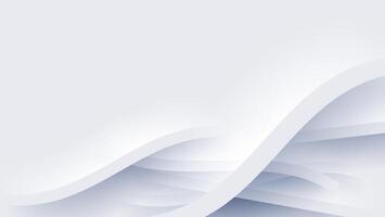 white overlapping 3d wavy lines background vector