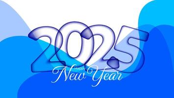 2025 new year design with blue abstract background vector