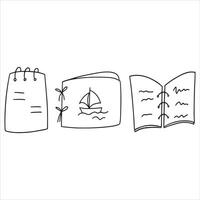Set of notepads, planners, diaries. School or office stationery concept. To do list, memo sheet stickers, blank diary decor elements set. Doodles vector