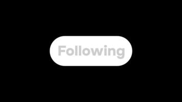Pop Up Animation of Follow button, transparent background embed, alpha channel included. video