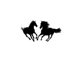 Pair Horse Silhouette, flat style, can use for Logo Gram, Art Illustration, Emblem, Pictogram, Apps, Website or Graphic Design Element vector