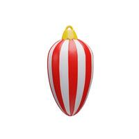 3d red ornament rendering Christmas ball. Realistic three-dimensional illustration. Winter holiday colours decoration in cartoon luxury style. Symbol for Happy New year and Merry Christmas. vector