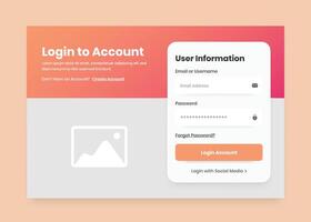 Login and registration web page user interface popup design vector