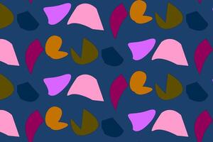 a pattern with colorful shapes on a dark blue background vector