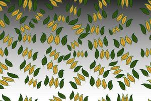 seamless pattern of green and yellow leaves in an aesthetic arrangement vector