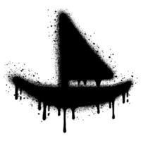 Spray Painted Graffiti boat icon Sprayed isolated with a white background. vector