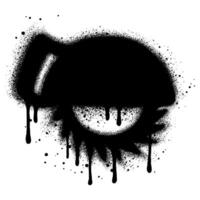 Circular saw graffiti with black spray paint. vector