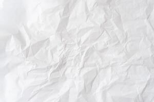 Top view and full frame of white wrinkled or crumpled stencil paper background texture used for crumpled paper background texture in decorative art work photo