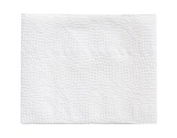 Top view of folded tissue paper isolated on white background with clipping path photo