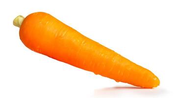 Side view of orange carrot root isolated on white background with clipping path photo
