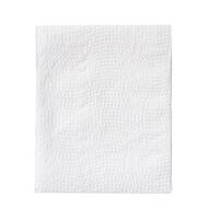 Top view of folded tissue paper isolated on white background with clipping path photo