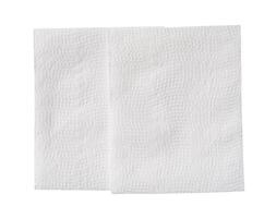 Top view of two folded tissue paper in stack isolated on white background with clipping path photo
