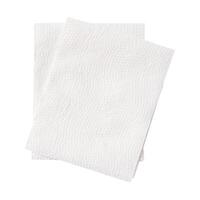 Top view of two folded white tissue paper in stack isolated on white background with clipping path photo