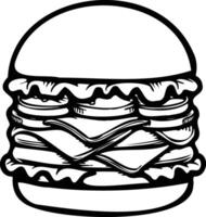 Burger outline on a white background vector