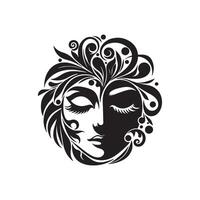 face silhouette design on a white background vector