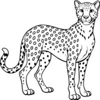 Minimalist Outline Drawing of a Cheetah vector