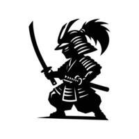 silhouette design samurai on a white background vector